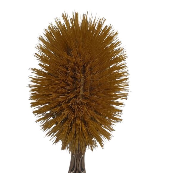 Antique Sterling Silver Clothes Brush Repousse Floral Vanity Grooming Tool